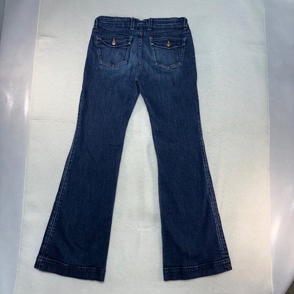 Banana Republic Classic Wide Leg Jeans Dark Wash Denim Size 6 Flap Pocket - Picture 3 of 8